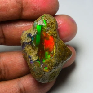 Großer Opal grob 103,60 Karat natürlicher äthiopischer Ölopal roh, Feueropal Edelstein - Bild 1 von 15