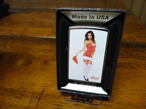 ANGEL SANTA'S HELPER CHRISTMAS PINUP GIRL ZIPPO LIGHTER MINT IN BOX - Picture 1 of 3