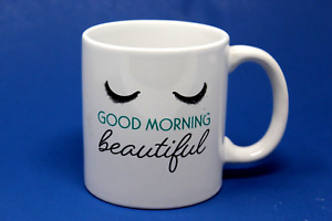 Good Morning Beautiful Royal Norfolk Eyelashes Design Coffee Tea Mug 300ml