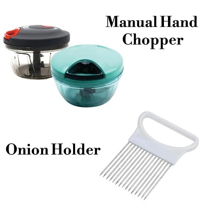 Manual Food Chopper Pull Cord Pulling Vegetable Slicer Hand Blender Kitchen450ml - Image 1 of 4