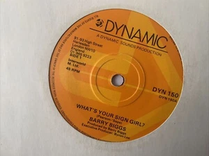 Barry Biggs - What's Your Sign Girl? (Dynamic 1979) 7" Single - Picture 1 of 4