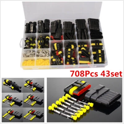 Kit de enchufe conector cable eléctrico sellado impermeable 708X 12A para coche camión barco Foto 1 de 4