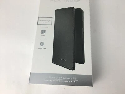 Platinum SB foot tanning Leather Folio card Case for Samsung Galaxy S9 Charcoal  - Image 1 of 4