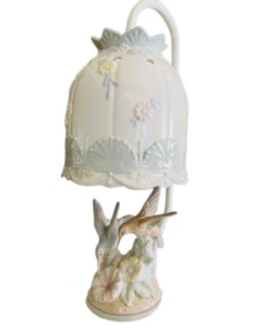 Vintage Japan Hummingbird Porcelain Lamp Birds Floral ULTRA RARE Excellent Cond! - Picture 1 of 16