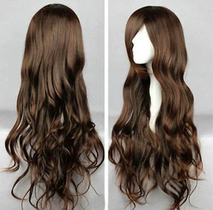 Hot Sell New Fashion Long Brown Straight Wavy Women's Lady's Hair Wig Wigs - Picture 1 of 8