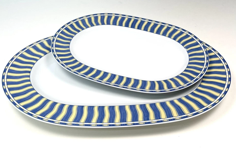 Juego 2 PLATOS NORITAKE Impromptu Summer Waves porcelana fina 12" y 16" 4096 usados en excelente estado Foto 1 de 4