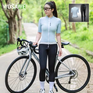 WOSAWE Set Maglia Ciclismo Donna Estate Anti UV Donna Ciclismo Bicicletta Abbigliamento - Foto 1 di 17