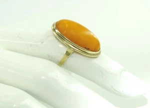 Anillo de mujer vintage con ámbar / oro 333 8 quilates -53 (16,8 mm Ø)* - Imagen 1 de 8