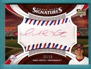 2006 Sweet Spot Update Autograph #156 Mike Vento Rookie 33/50 Red Ink