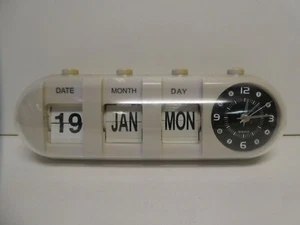 RELOJ VINTAGE MEDIADOS DE SIGLO RADIO ALARMA RELOJ ABATIBLE CALENDARIO - Imagen 1 de 7
