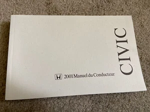 2001 Honda CIVIC OWNERS MANUAL BOOK French Edition - Picture 1 of 2