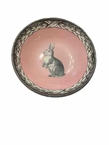 Carly Dodsley Made In England Pink And Gray Bunny Salad Plate (1) Replacement - Picture 1 of 4