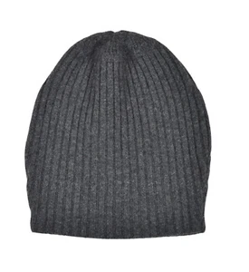 Para Mujer Polo Ralph Lauren RLX Gris Lana Cachemira Acanalado Gorro Talla Única Nuevo - Imagen 1 de 2