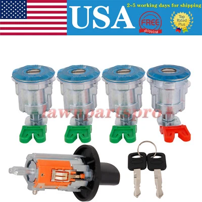 For Ford Econoline Van E150 E250 E350 Ignition & Door Lock Cylinder KEYED ALIKE - Image 1 of 4
