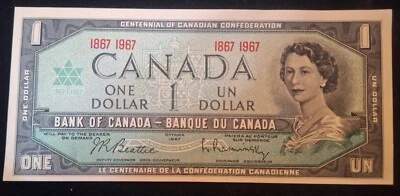Uncirculated 1 DOLLAR CANADA 1867 - 1967 Centennial Signed: Beattie & Rasminsky  - Image 1 of 2