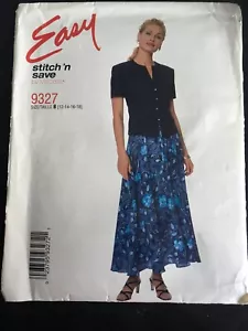 Pattern Stitch ’n Save 9327, misses’ skirt and top, retro 90s sz 12-18 - Picture 1 of 2