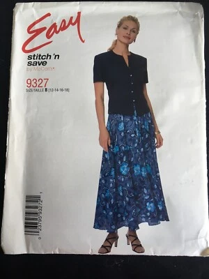 Pattern Stitch ’n Save 9327, misses’ skirt and top, retro 90s sz 12-18 - Image 1 of 2