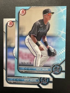 Jose Salas 2022 Bowman Blue Parallel Card #BP-30 Serial 203/499 w/Base Card - Picture 1 of 3