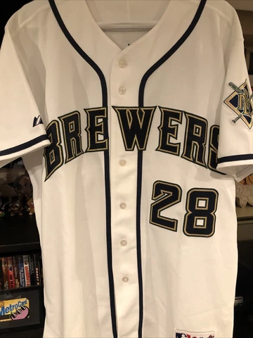 Majestic Milwaukee Brewers TBTC Prince Fielder Jersey Size 48 Cover