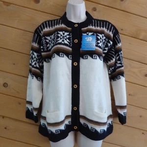 The Alpaca Connection California Weight Pullover Knopfleiste Cardigan Oberteil M Neu - Bild 1 von 13