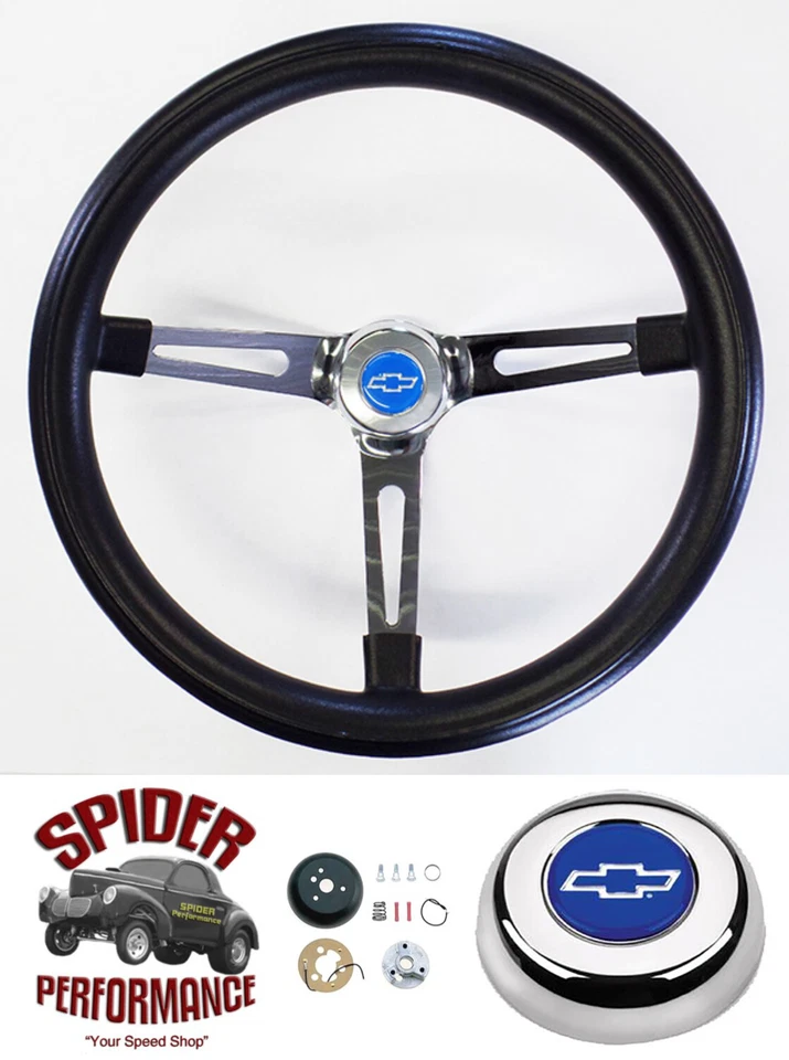 Volante Chevrolet 1953-1954 pajarita azul 15" muscle car cromado Foto 1 de 4