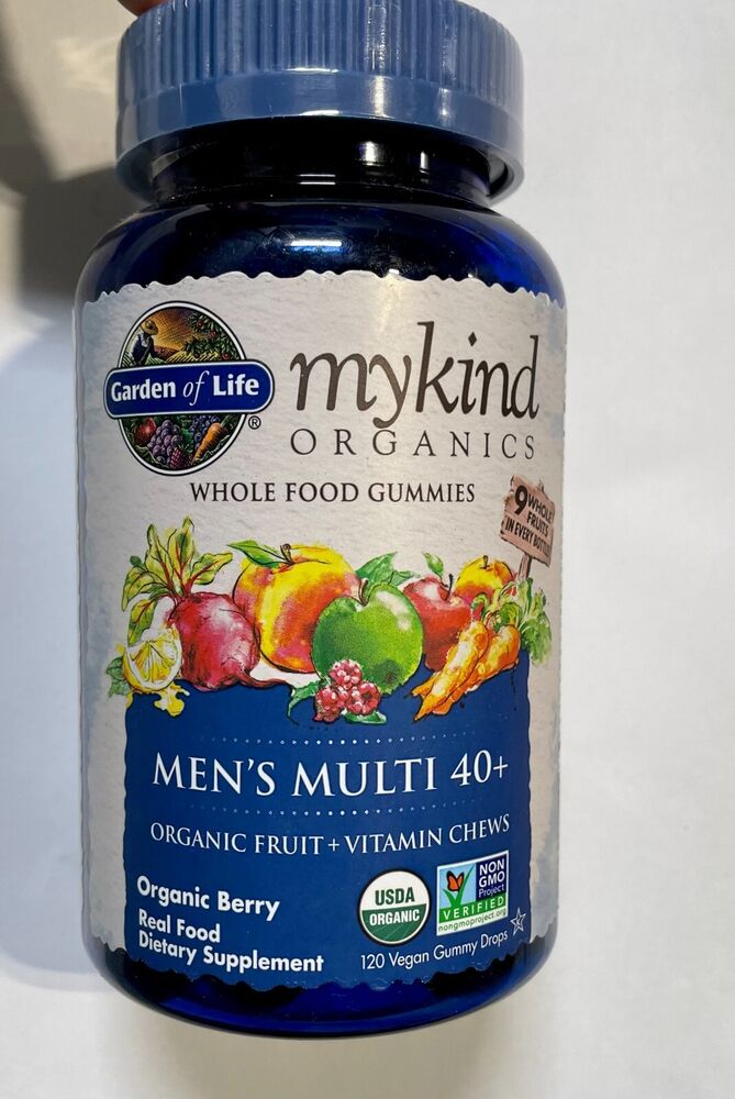 Garden of Life Mykind Organics Men's Multi 40+ Organic Berry, 120ct, NEW 08/24
