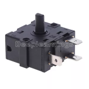 Riscaldatore ambiente elettrico 3 pin selettore interruttore rotante 5 pin AC 250V 16A NUOVO - Foto 1 di 9