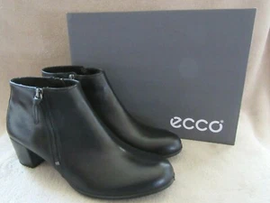ECCO Shape M 35 Cuero Negro con Cremallera Tobillo Zapatos EE. UU. 9 - 9.5 EUR 40 NUEVOS - Imagen 1 de 12