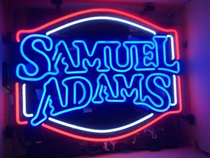 24"x20" Samuel Adams Red White Blue Large Neon Bar Sign Beer Bar Man Cave Decor - Picture 1 of 3