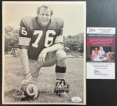 Walt Rock Signed B&W Photograph JSA Cert w/COA #76 Washington Redskins NFL NICE! - Image 1 of 4