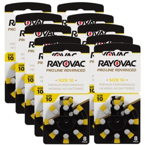 Rayovac ProLine Advanced Hörgerätebatterien - 10 gelb PR70 - (80 Stück) - Zdjęcie 1 z 2