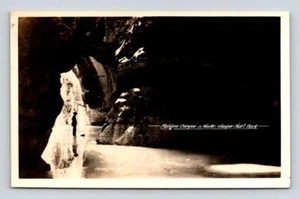 RPPC Maligne Canyon Tunnel in WinterJasper Nat'l Park Canada Postcard - Picture 1 of 2
