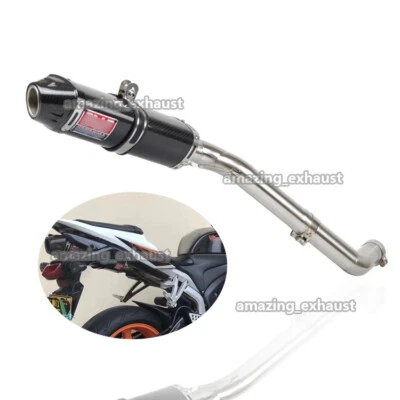 Sistema de escape tubo de enlace medio + silenciador de carbono deslizamiento para Honda CBR1000RR 2004-2007 Foto 1 de 4
