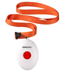 Campana inalámbrica de un botón para enfermería SINGCALL tiene collar para pacientes mayores niños - Imagen 1 de 6