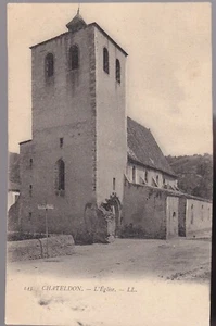 CHATELDON 63 Église CPA Écrite à Mle Jeanne Durand de Fontmagne 34 Castries 1904 - Picture 1 of 2