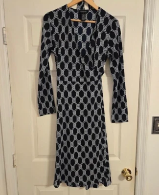 Jones New York Signature Black and White wrap Dress size large - Image 1 of 4