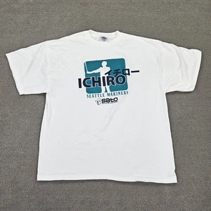 Camisa De Colección Seattle Mariners Para Hombres XL Ichiro MLB Béisbol Blanco Sato  - Imagen 1 de 8