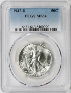 1947-D 50c Walking Liberty Half Dollar PCGS MS64 - Picture 1 of 4