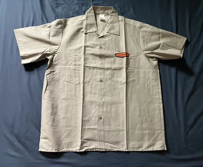 NEW Vintage Biohazard Logo Grey Work Shirt Mens XL Hardcore NYHC Deadstock NWOT - Image 1 of 4