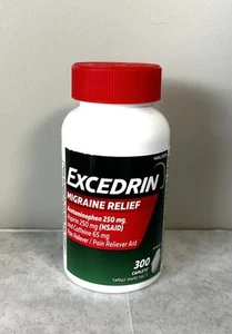 EXCEDRIN MIGRAINE Pain Reliever Aspirin Acetaminophen Caffeine, 300 Caplets - Picture 1 of 2