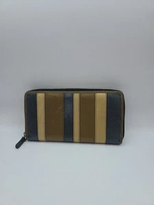 Genuine Leather Wallet, Women's, Brown/Blue/Beige, Rectangle Shape - Picture 1 of 11