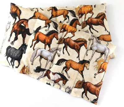 FARBENFROHUNDCO XXL Körnerkissen Nackenkissen PFERDE Wärmekissen 60 x 16 cm vers. Füllungen