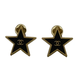 Auténticos pendientes de clip CHANEL Coco - herrajes de oro negro - Imagen 1 de 4