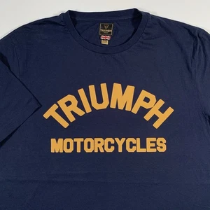 Triumph Motorcycles Short Sleeve Tee T-Shirt Mens 2XL Navy Blue - Picture 1 of 9