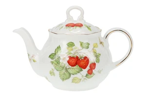 Queens - Virginia Strawberry - Gold Edge - Swirl Embossed - Teapot - 223614G - Picture 1 of 5