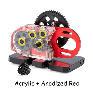 2 Low Transmission 30% Overdrive Getriebe Set für 1/10 RC Crawler LCG Chassis ROT - Bild 1 von 2