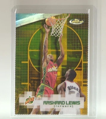 2000-01 Topps Finest RASHARD LEWIS Gold Refractor 4/100 #82 Supersonics RARE SP - Image 1 of 2