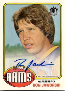 2015 Topps RON JAWORSKI Los Angeles Rams 60th Anniversary AUTO - Picture 1 of 2