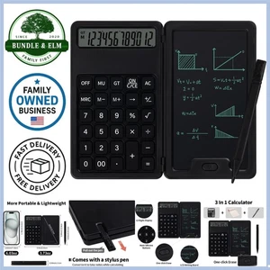 Portable Eco-Friendly Calculator Notepad Stylus 12 Digit LCD for Office School - Picture 1 of 9