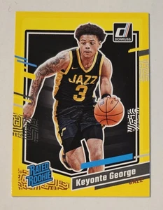 Keyonte George RC 2023-24 Panini Donruss - Yellow Flood #244 Jazz Rated Rookie - Bild 1 von 3
